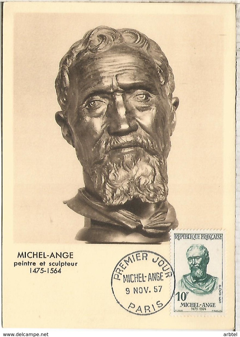 FRANCE PARIS 1957 MICHEL ANGE MIGUELANGEL MICHELANGELLO ARTE PINTURA ESCULTURA SCULPTURE - Otros & Sin Clasificación