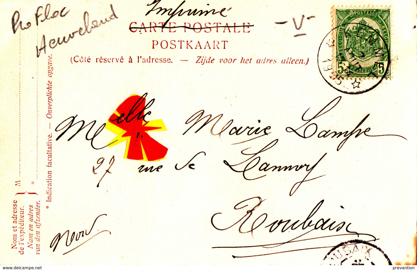 KEMMEL - Belvédère - Carte Circulée En 1905 - Heuvelland