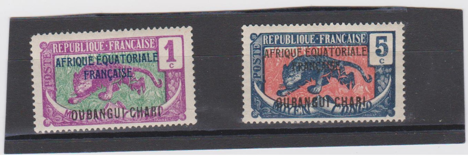 OUBANGUI CHARI AFRIQUE EQUATORIALE 2 T Neufs X N° YT 43 46 -année 1924 - Ungebraucht