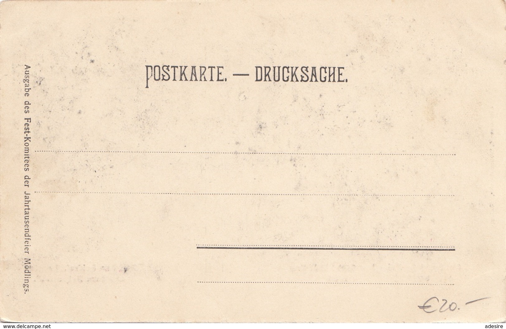 MÖDLING (NÖ) - 1000 Jahrfeier 1904, Sehr Seltene Karte Ungel. 1904, Gute Erhaltung - Mödling