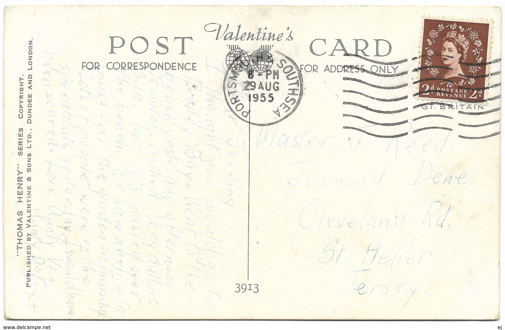 Thomas Henry - There Is A Nice Little Girl Stopping Here! Postmark 1955 - Valentine & Sons - Other & Unclassified