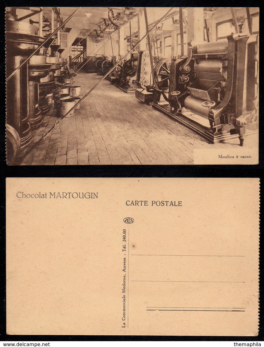 CHOCOLAT MARTOUGIN - CHOCOLAT - CACAO - COCOA / CARTE POSTALE "MOULIN A CACAO" (ref CP679) - Industrie