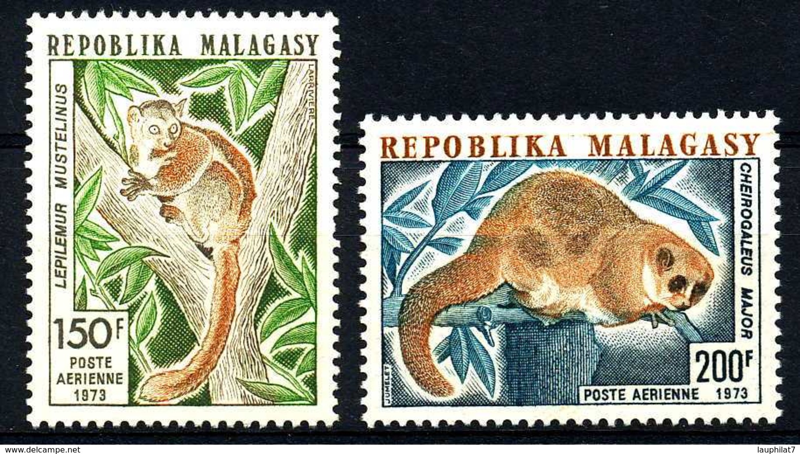 [804833]Madagascar 1973, Timbre Aérien, Lémuriens, Animaux, Singes, SC, **/mnh - Madagascar (1960-...)