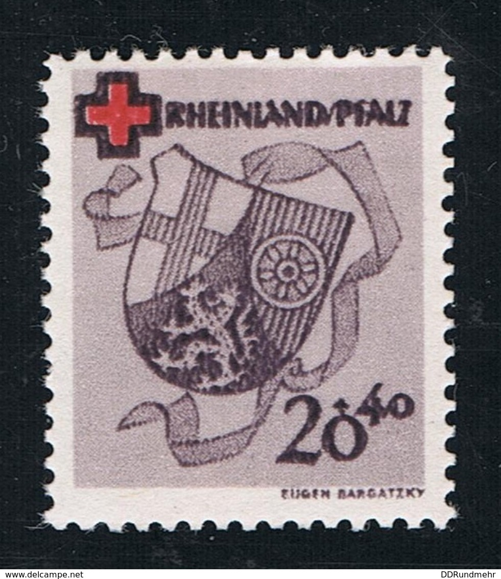 1949 25. Feb.  DRK Mi DE-FRP 43A  Yt DE-FRP 42  Sg DE-FR 43 Postfrisch Xx - Sonstige & Ohne Zuordnung