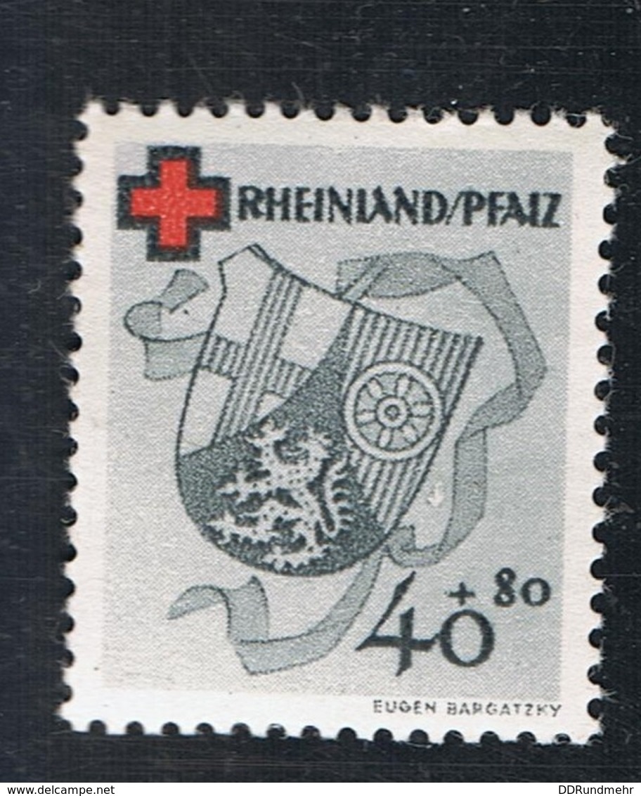 1949 25. Feb.  DRK Mi DE-FRP 45A  Yt DE-FRP 44  Sg DE-FR 45 Postfrisch Xx - Sonstige & Ohne Zuordnung