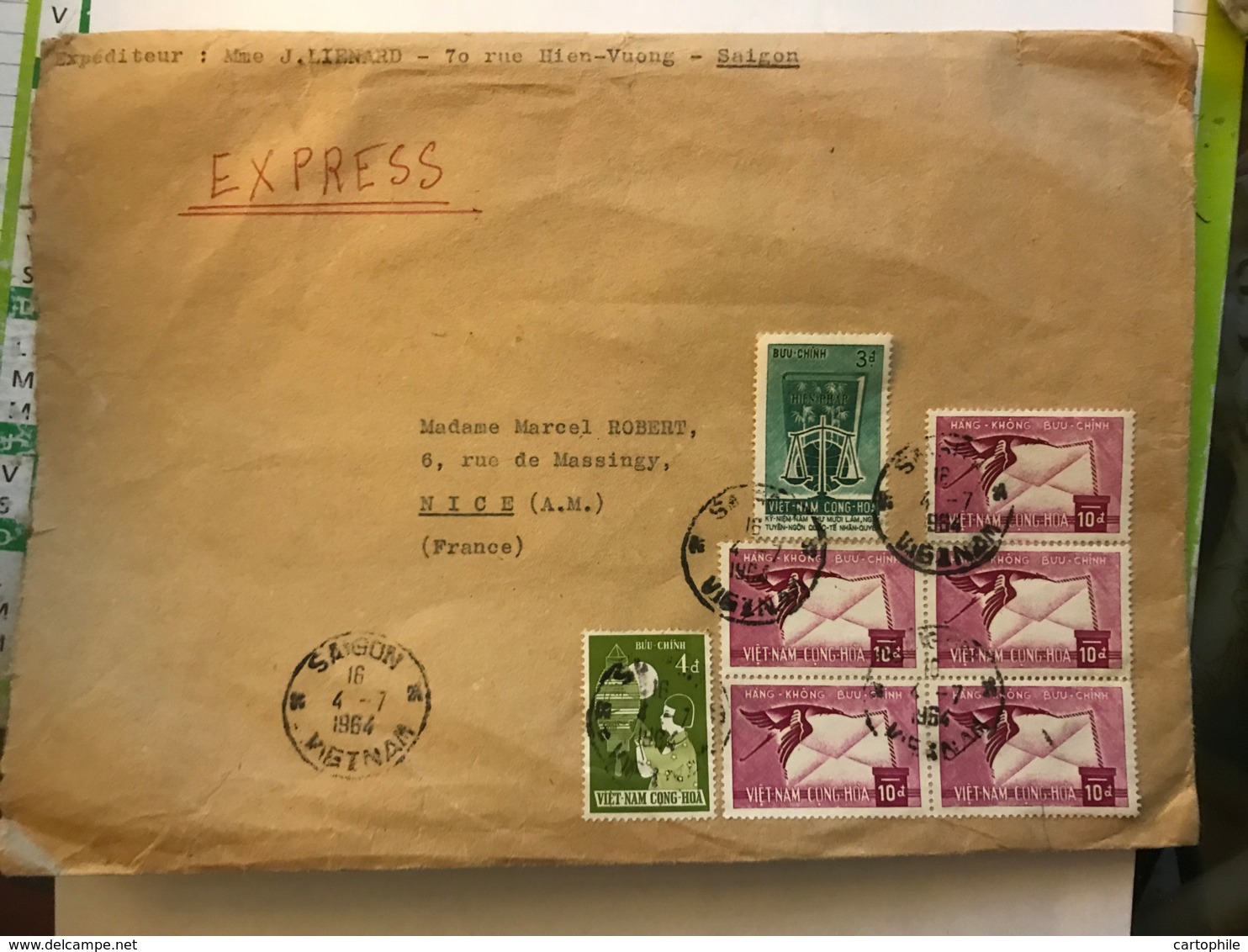 SOUTH VIET NAM - Express Letter 1964 From SAIGON - Rare - Vietnam