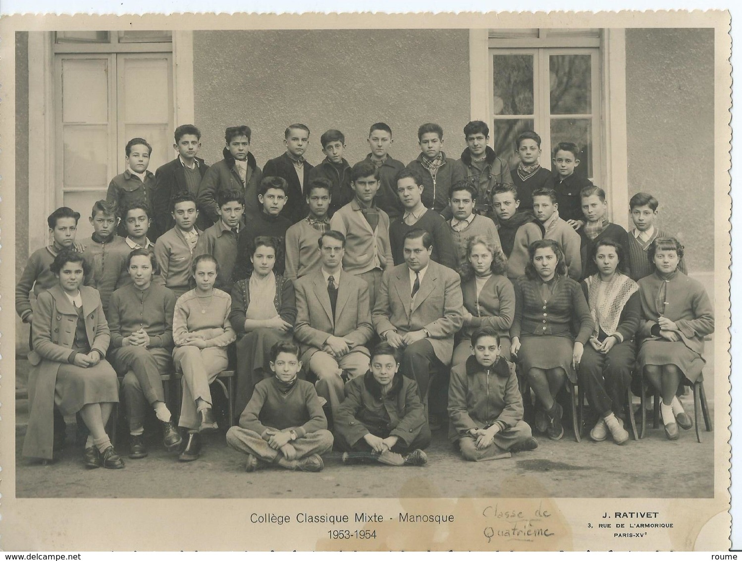 PHOTO SCOLAIRE - Collège Classique Mixte De MANOSQUE - 1953/1954 - Sonstige & Ohne Zuordnung