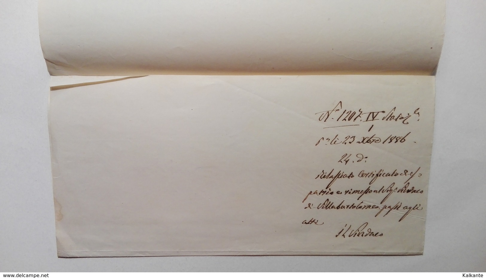 1886 - Lettera Dal Comune Di Villa Bartolomea (VR) Al Sindaco Di Casale Di Scodosia (PD) - Manuscripts