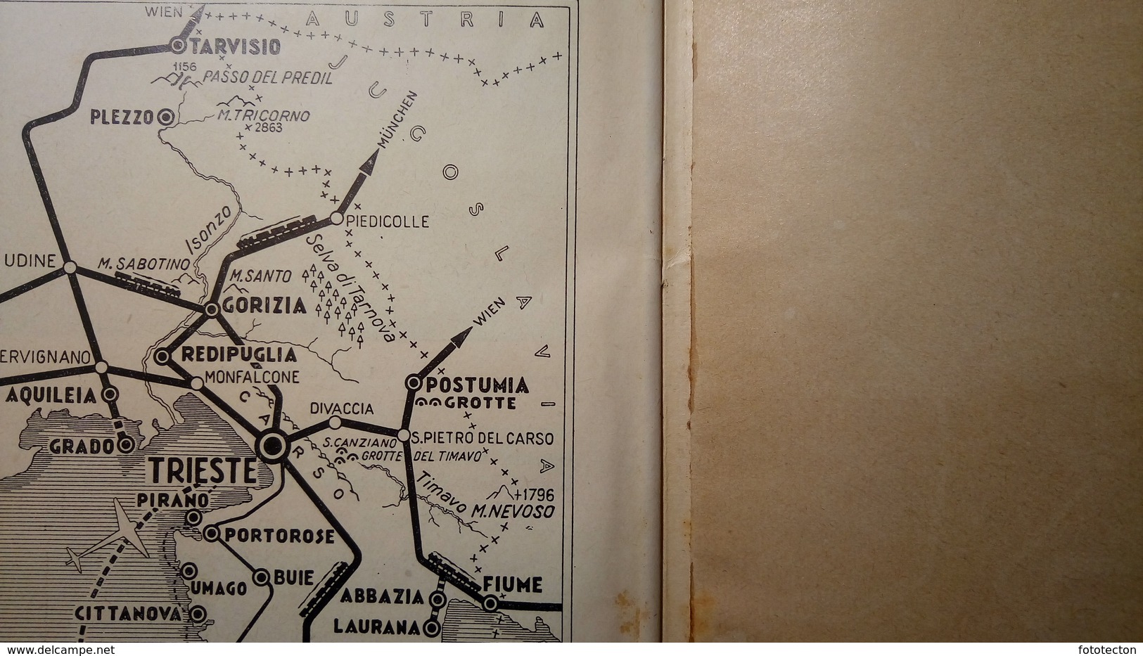 ENIT - Mappa, Cartina Geografica - Map - Trieste (ex Province) - Dépliant, Brochure - Anni '30 - Dépliants Turistici