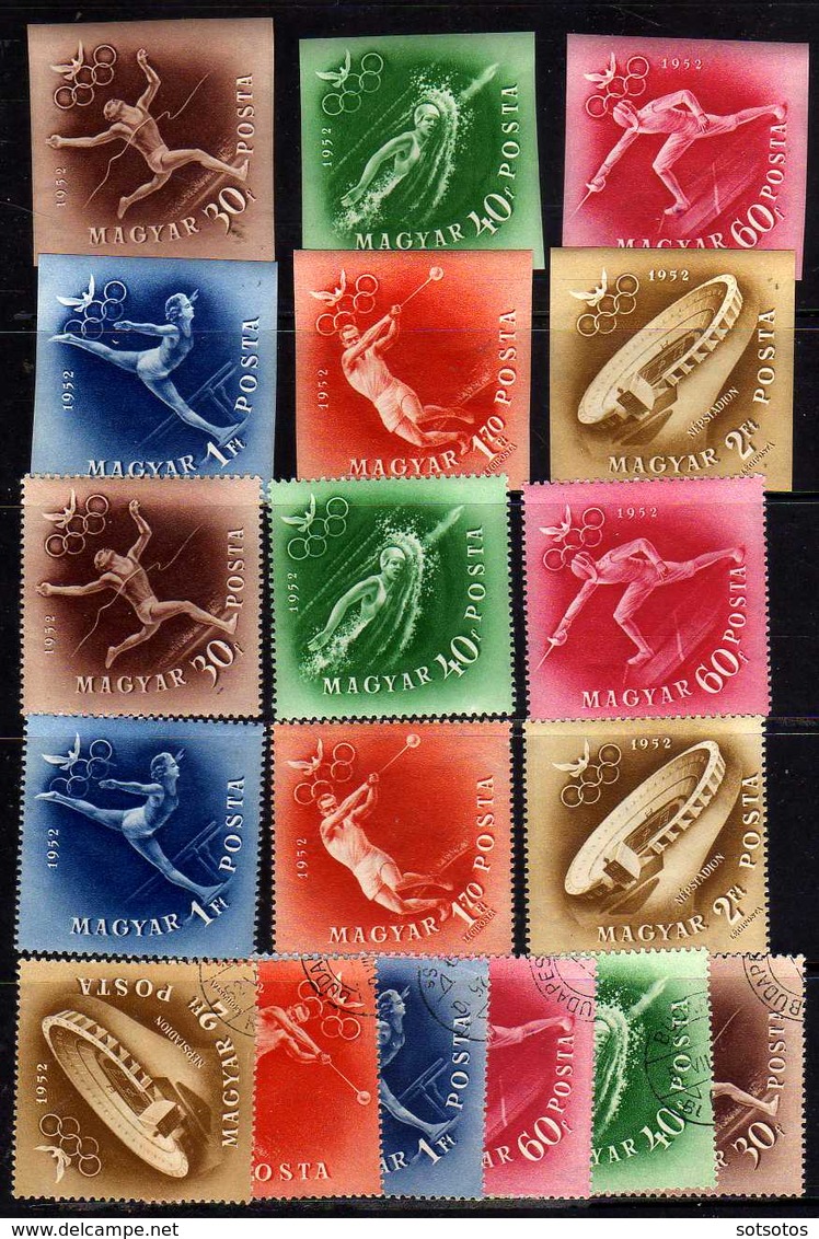 1952 OLYMPIC GAMES 3 COMPLET SETS (POST And AERIEN Yvert #1046/9 + A130/1) Unperforated And Perforated UNH And Used. - Sommer 1952: Helsinki