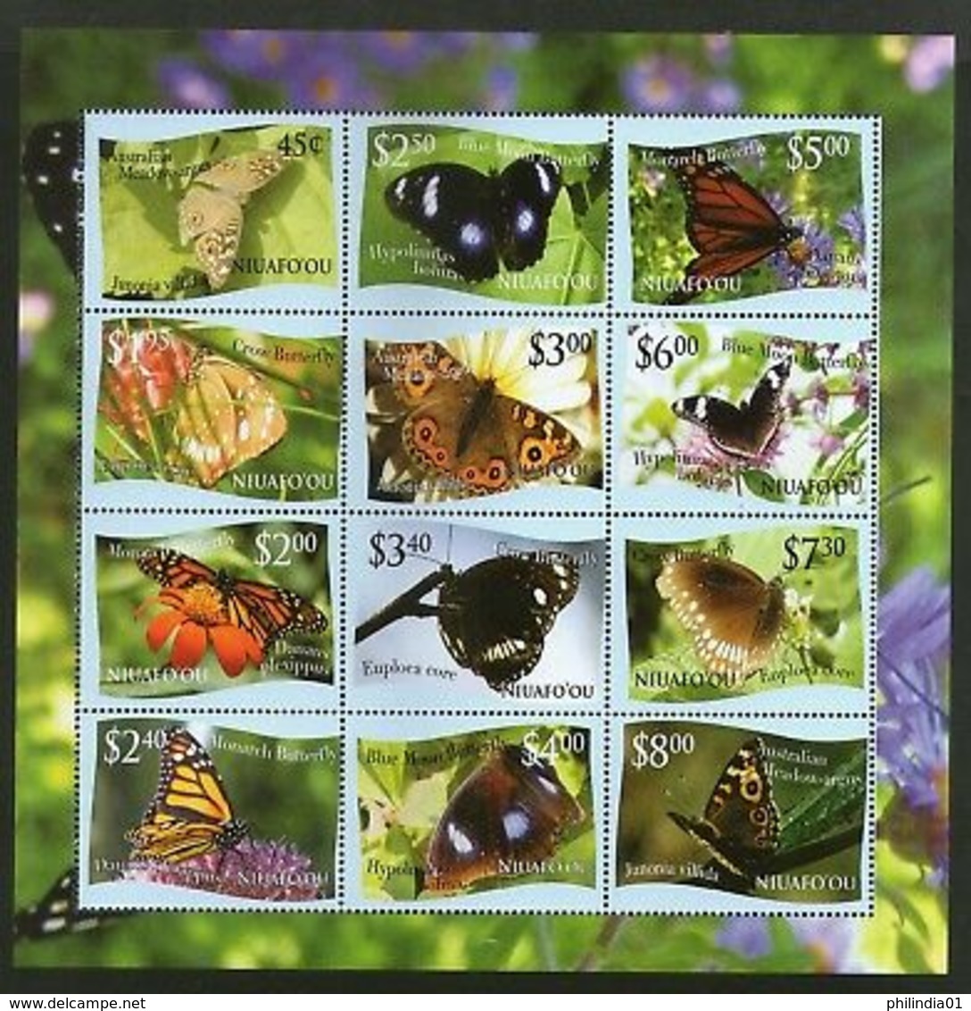 Tonga Niuafo'ou 2012 Butterflies Insect Moth Sc 287 Sheetlet MNH # 15146 - Papillons