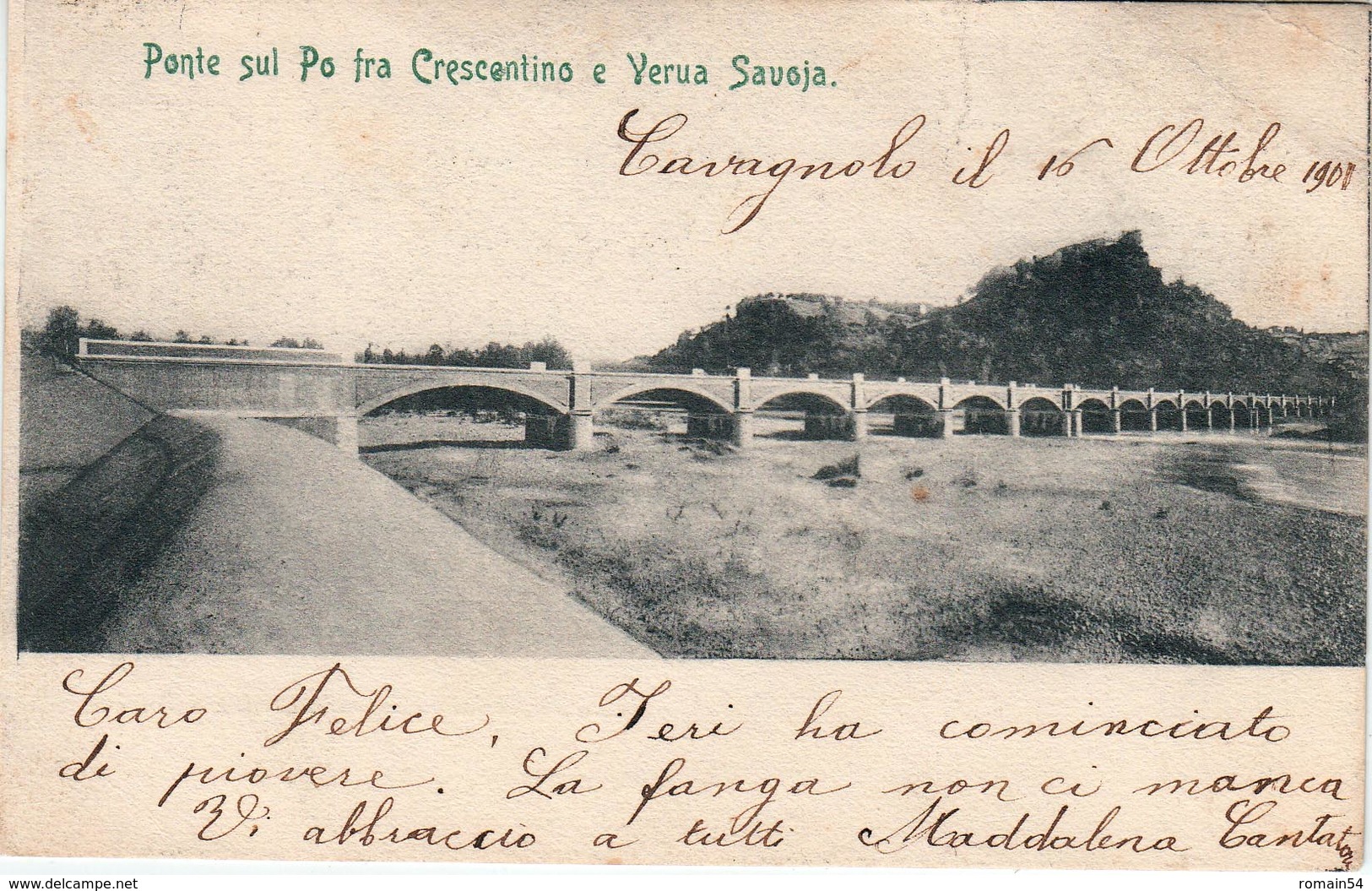 PONTE SUL PO FRA CRESCENTINO E VERUA SAVOJA - Otros & Sin Clasificación