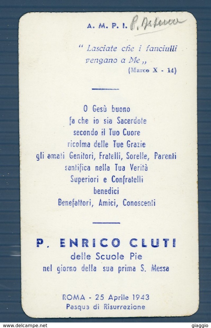 °°° Santino N. 552 - Sacerdote Prima Messa 25 Aprile 1943 °°° - Religione & Esoterismo