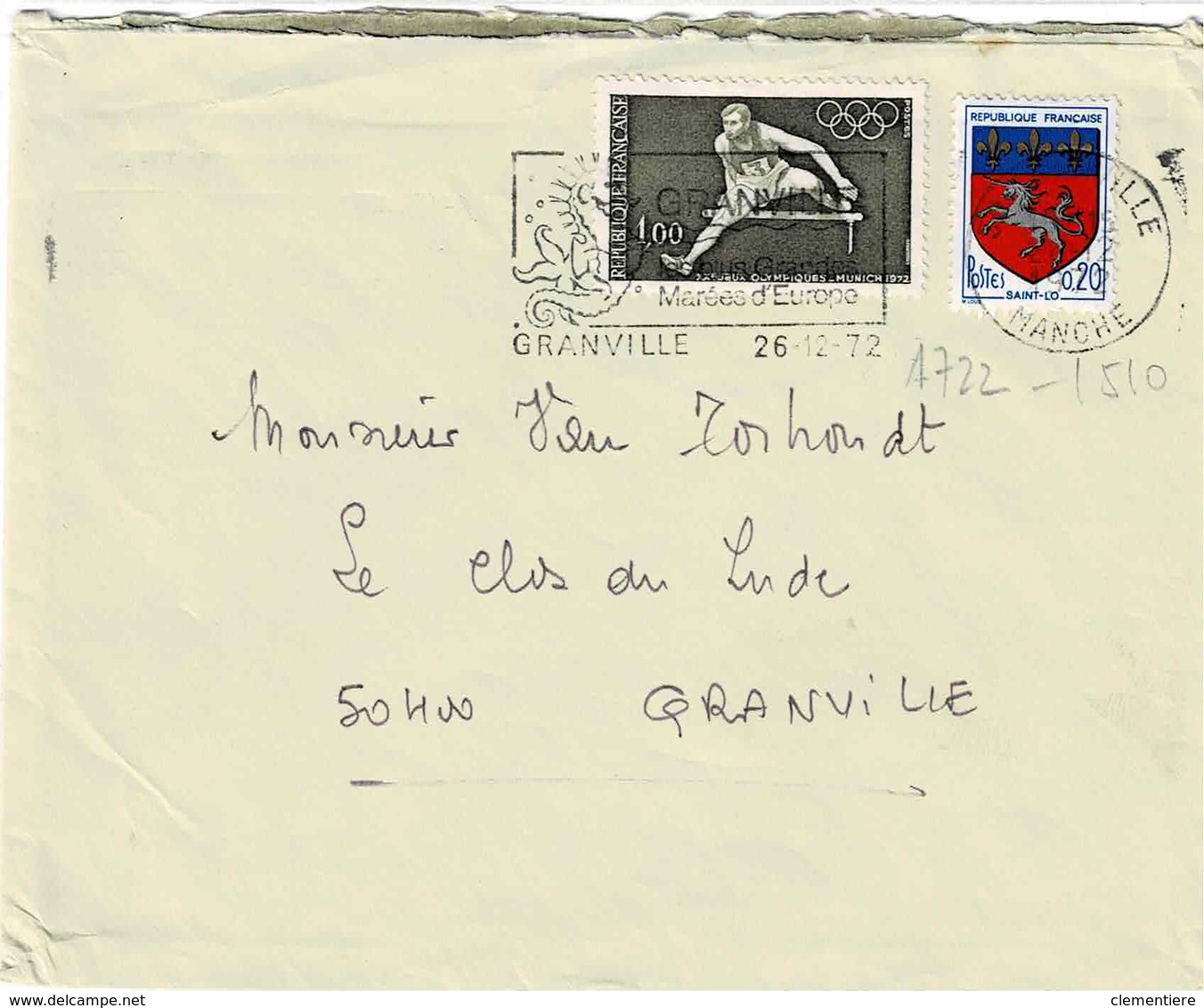 TP De N° 1722  Sur Enveloppe De Granville - 1961-....