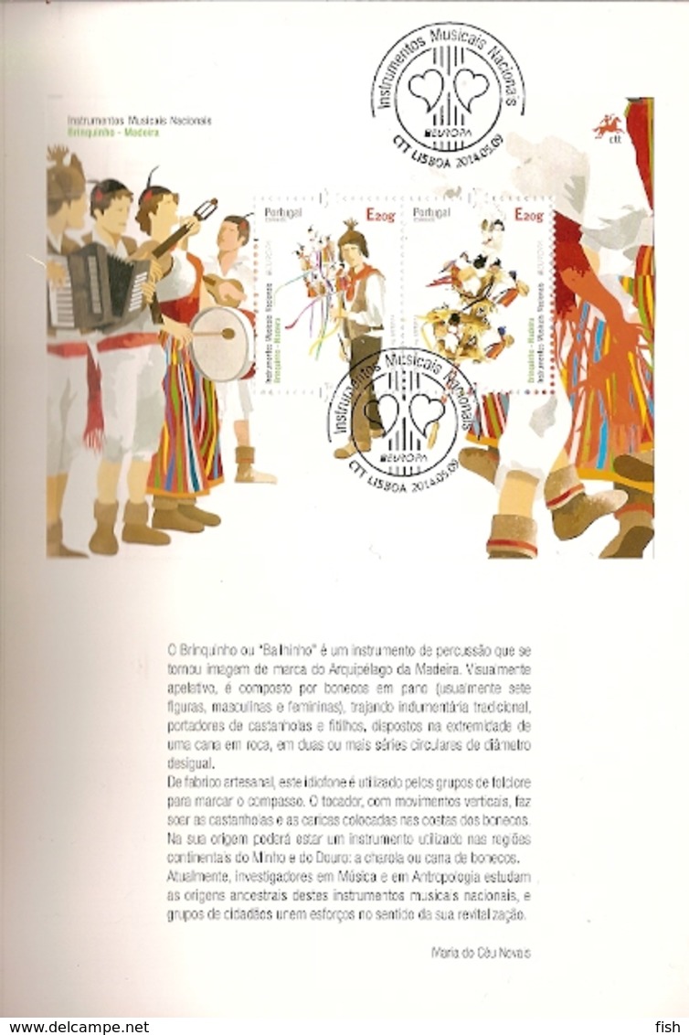Portugal  &  CPTE Europe, Traditional Musical Instruments 2014 (5555) - Markenheftchen