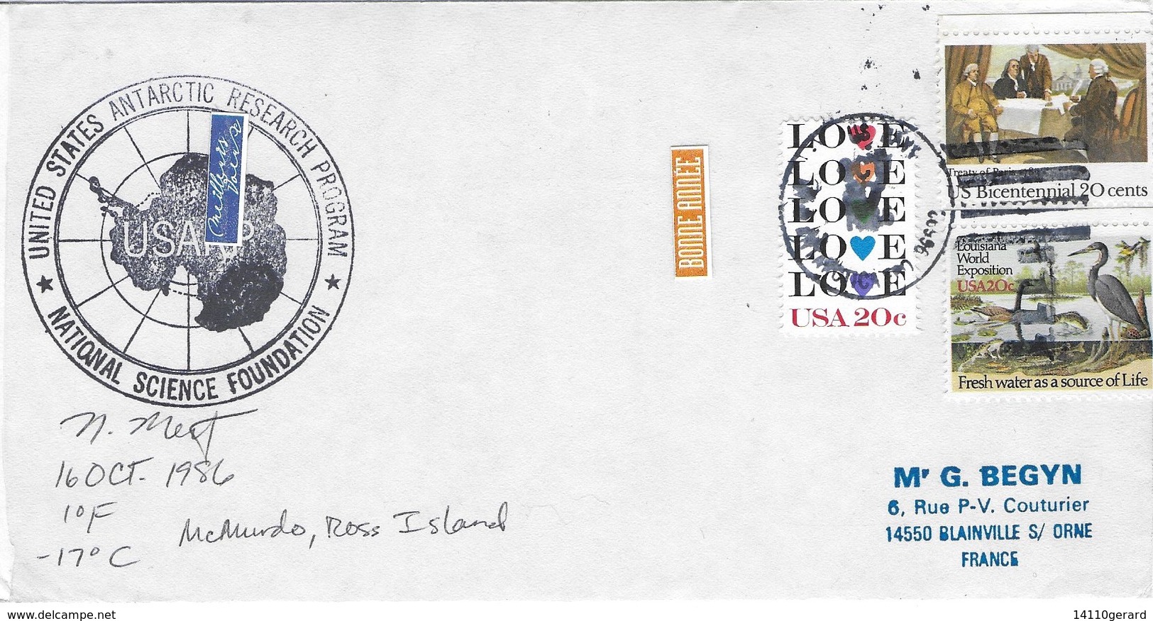 MC MURDO ROSS ISLAND      ANTARTIC CIRCLE   16 OCT 1986 - Used Stamps
