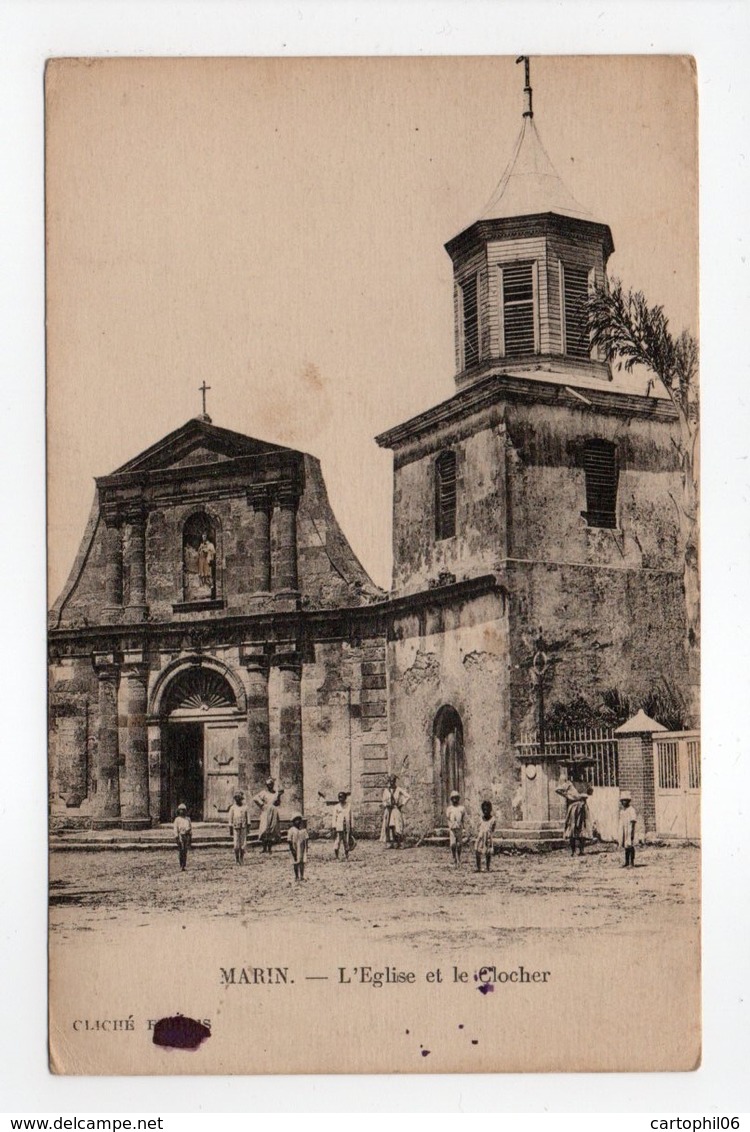 - CPA MARIN (Martinique) - L'Eglise Et Le Clocher (avec Personnages) - - Le Marin