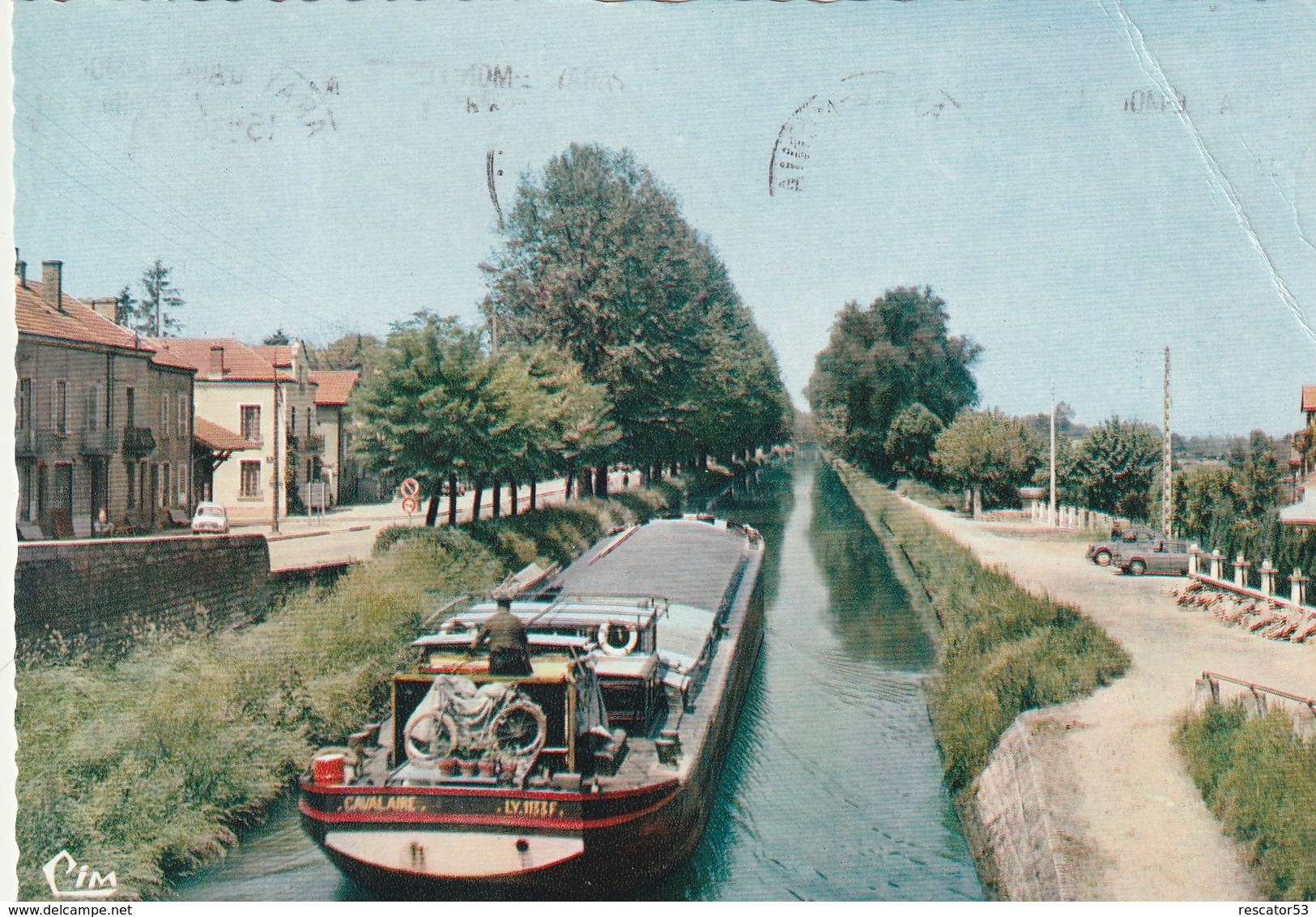 Rare Cpsm Le Canal Du Centre Avec Péniche Cavalaire LY 1133F - Paray Le Monial