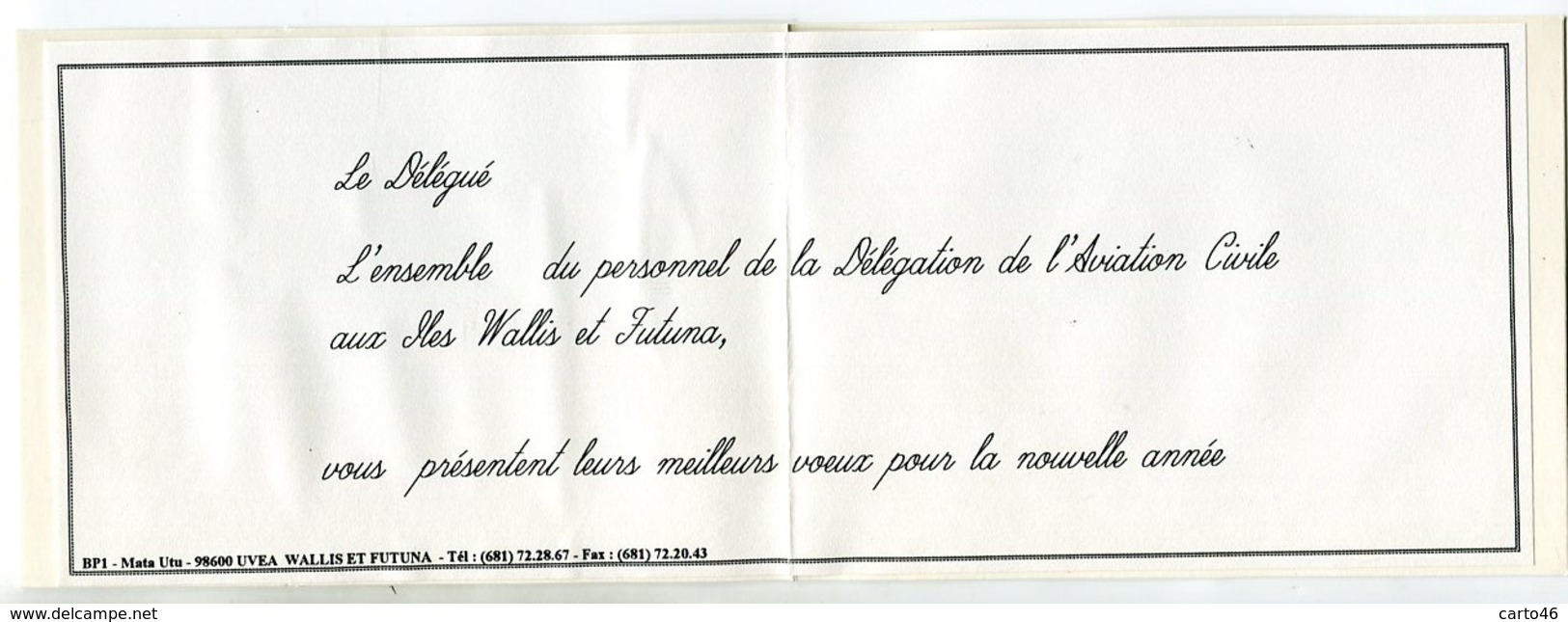 WALLIS-et FUTUNA - Carte De Voeux De La Délégation De L'Aviation Civile   - Voir Scans - Wallis Und Futuna