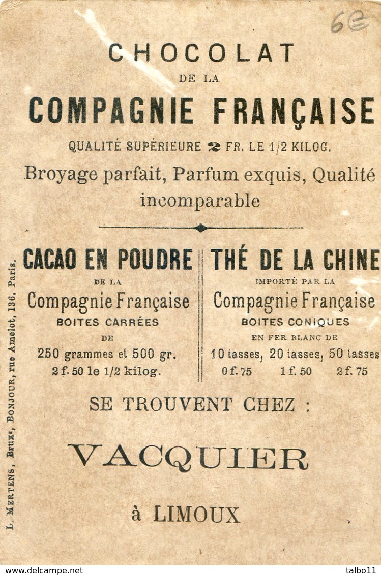 Chromo Chocolat De La Compagnie Francaise - Maison Vacquier Limoux - Autres & Non Classés