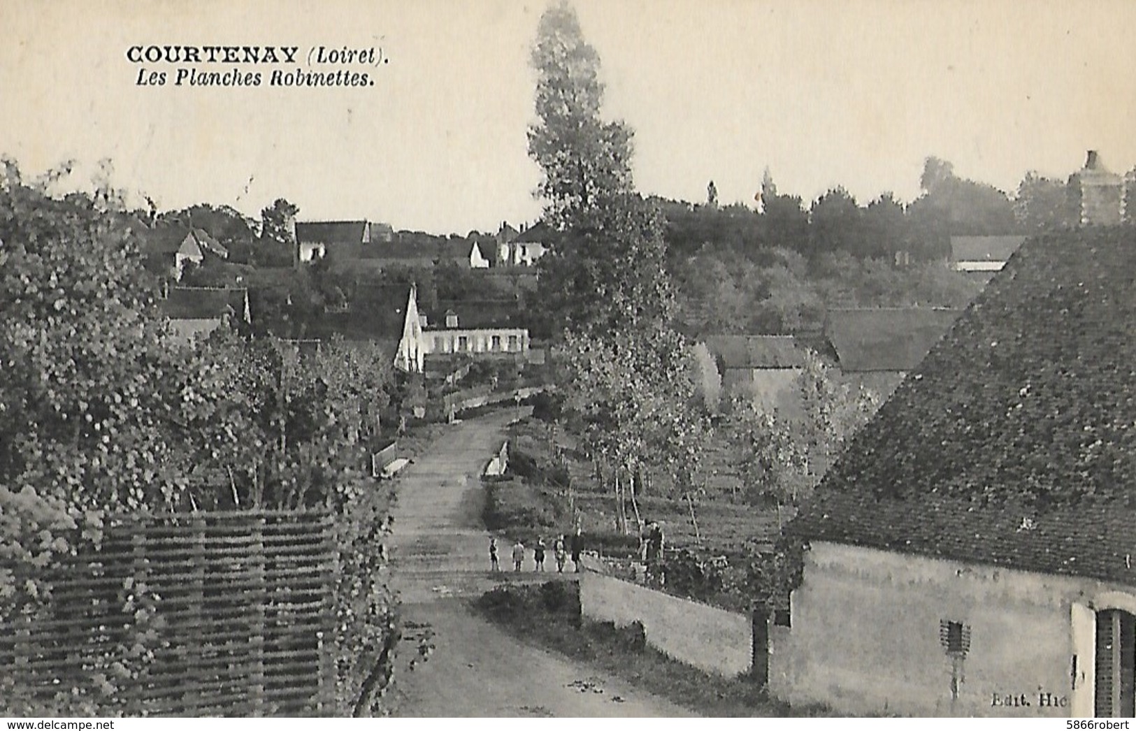 CARTE POSTALE ORIGINALE ANCIENNE :  COURTENAY LES PLANCHES ROBINETTES ANIMEE LOIRET (45) - Courtenay