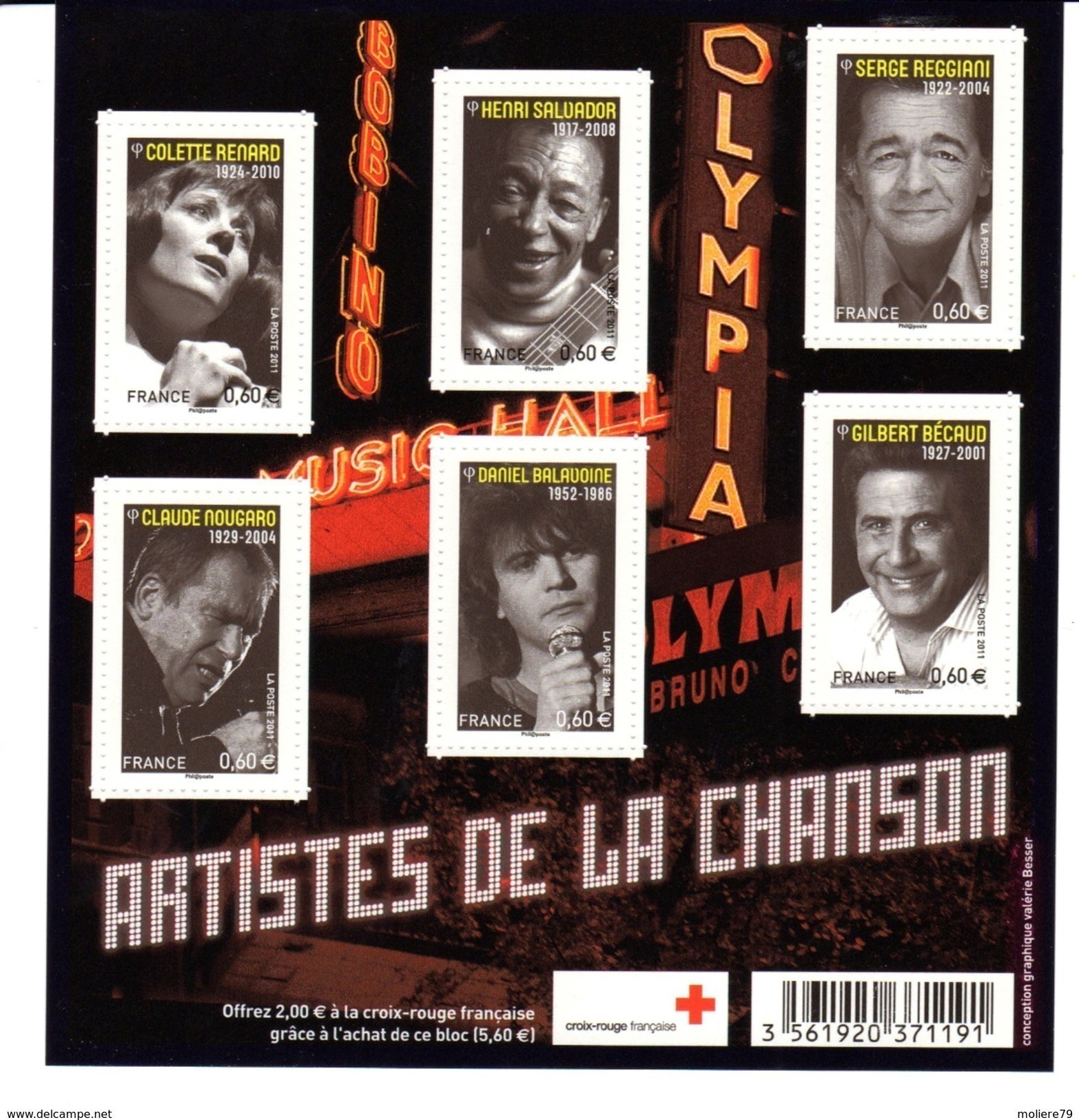 Bloc Artistes De La Chanson, N° 4605 à 4612 - Neufs