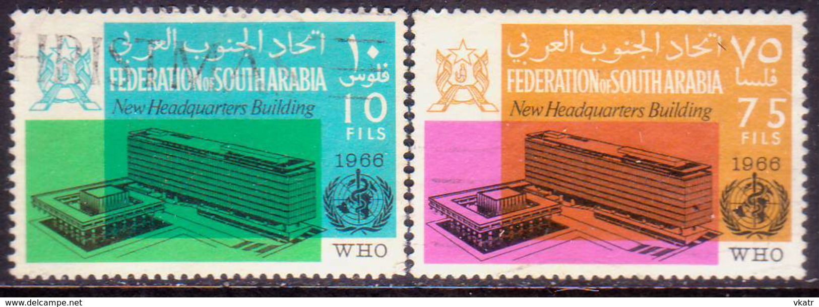 SOUTH ARABIAN FEDERATION 1966 SG #25-26 Compl.set Used WHO Headquarters - Autres - Asie