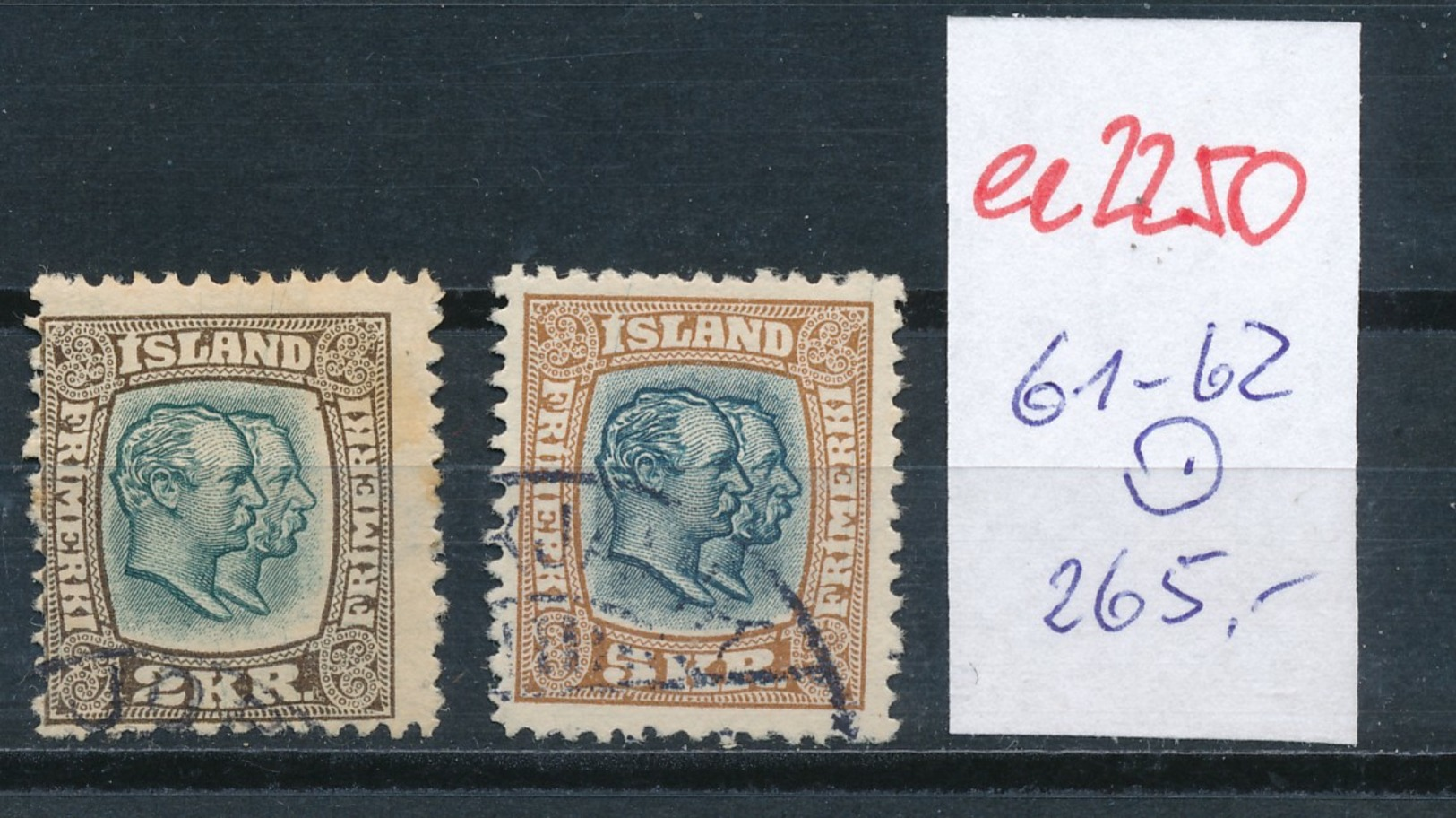 Island Nr. 61-2    O     (ed2250  ) Siehe Scan - Used Stamps