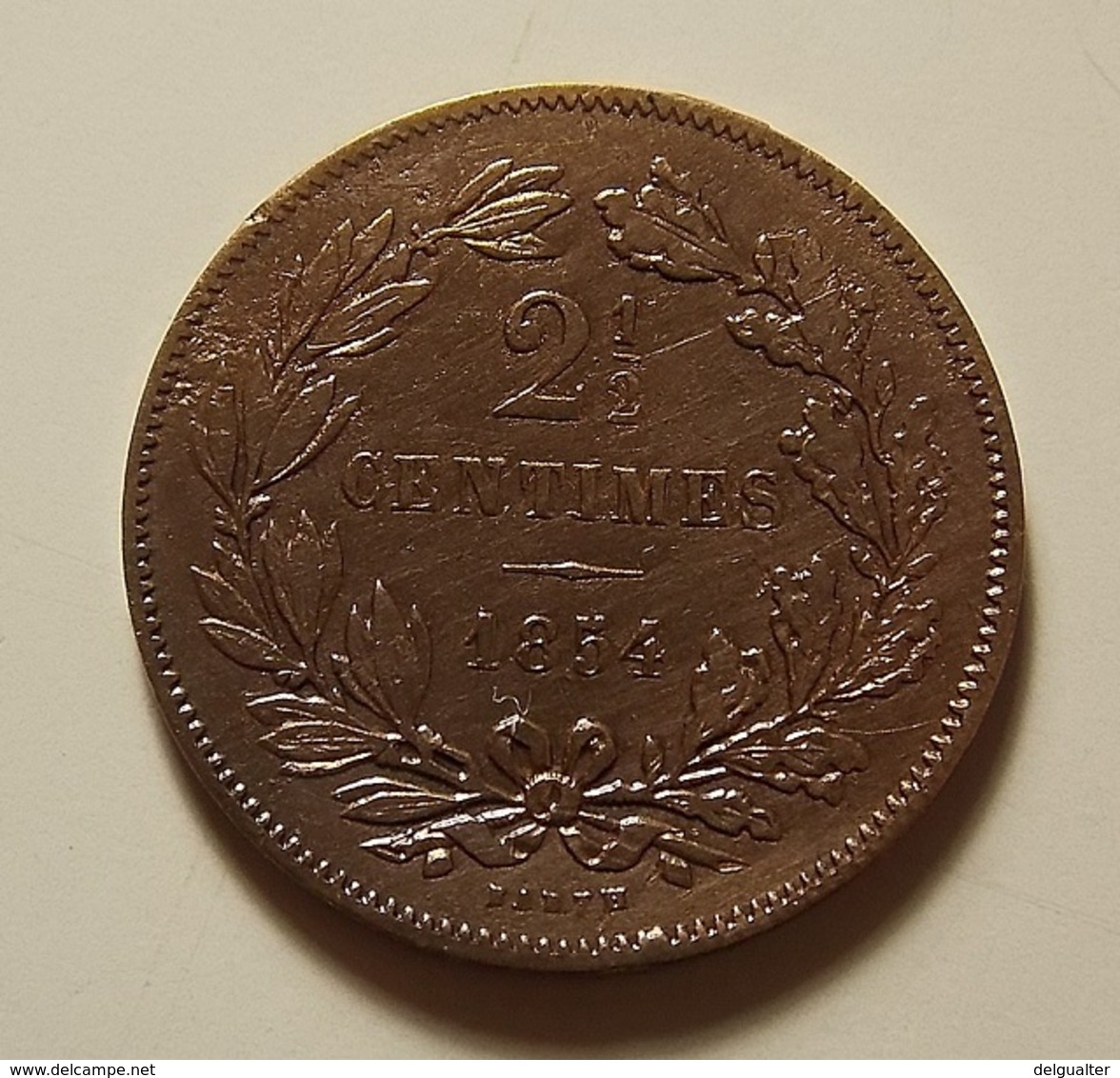 Luxembourg 2 1/2 Centimes 1854 (without Serif On E Of Duche) Varnished - Luxembourg