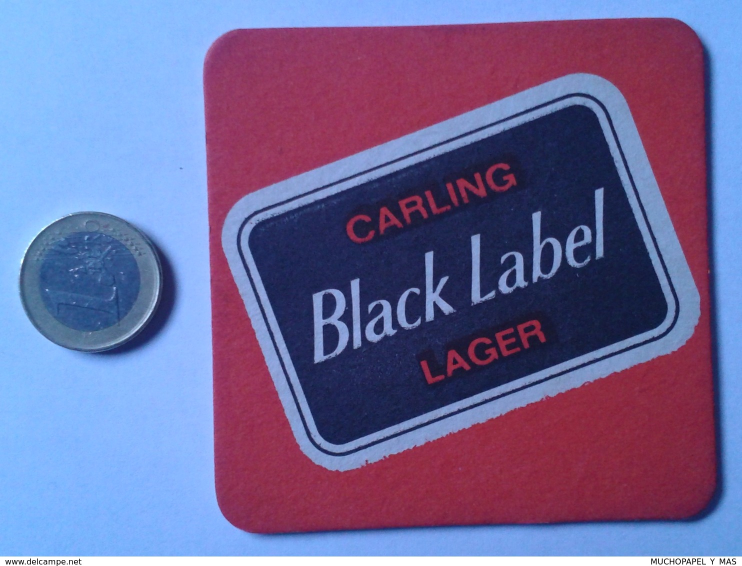 POSAVASOS COASTER MAT O SIMIL CERVEZA ? BEER ? BIER ? LA BIÈRE ? CERVEJA ? LAGER ALE PINT ? CARLING BLACK LABEL UK ? VER - Portavasos