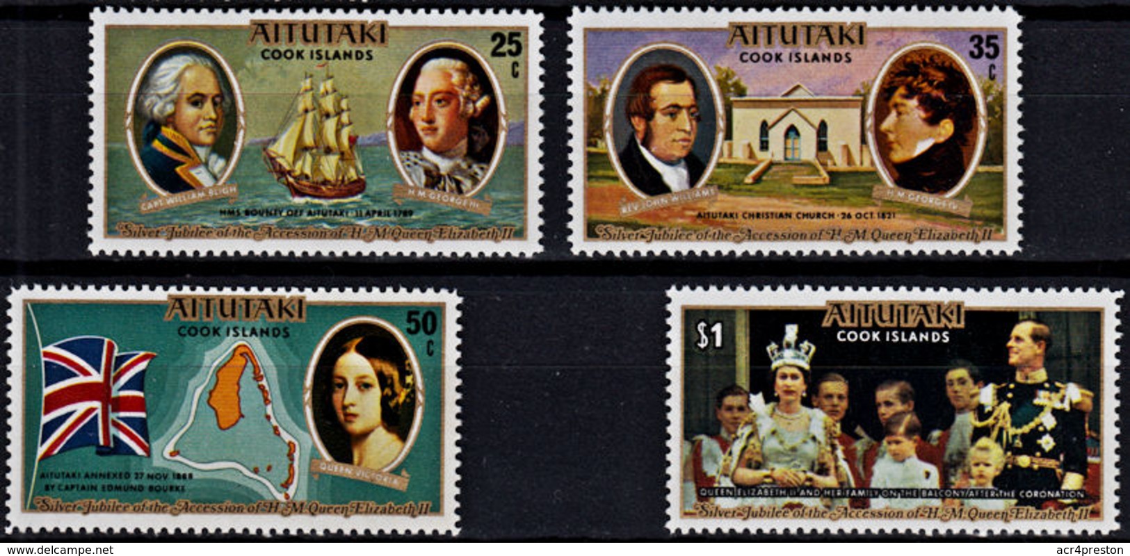 A0578 AITUTAKI 1977,  SG 225-8  Silver Jubilee Queen Elizabeth,  MNH - Aitutaki