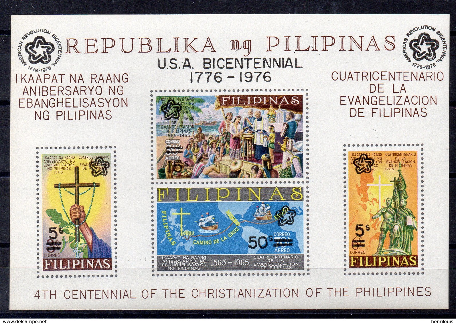 PHILIPPINES     Timbres Neufs * * De  1976     ( Ref 6026 ) Surchargé Bicentenaire Des Etats Unis - Philippines