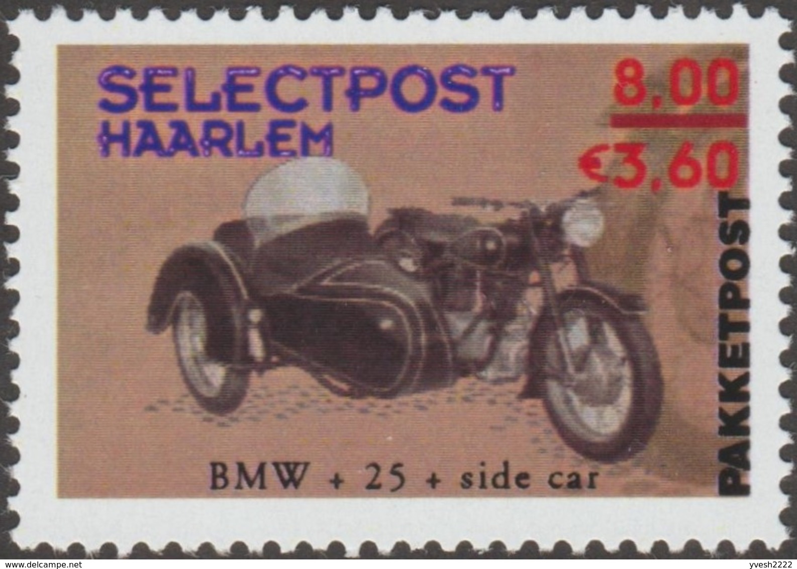 Pays-Bas 2001. Poste privée Selectpost. Envois de paquets à Haarlem. Motos Twin Cylinder, BMW et Norton