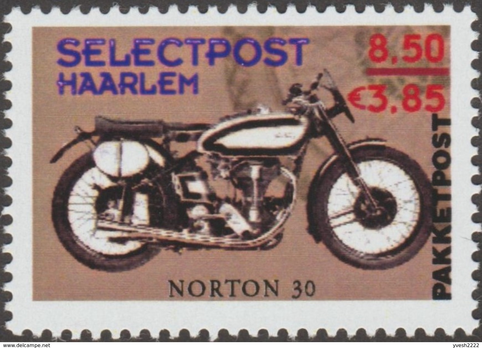 Pays-Bas 2001. Poste privée Selectpost. Envois de paquets à Haarlem. Motos Twin Cylinder, BMW et Norton