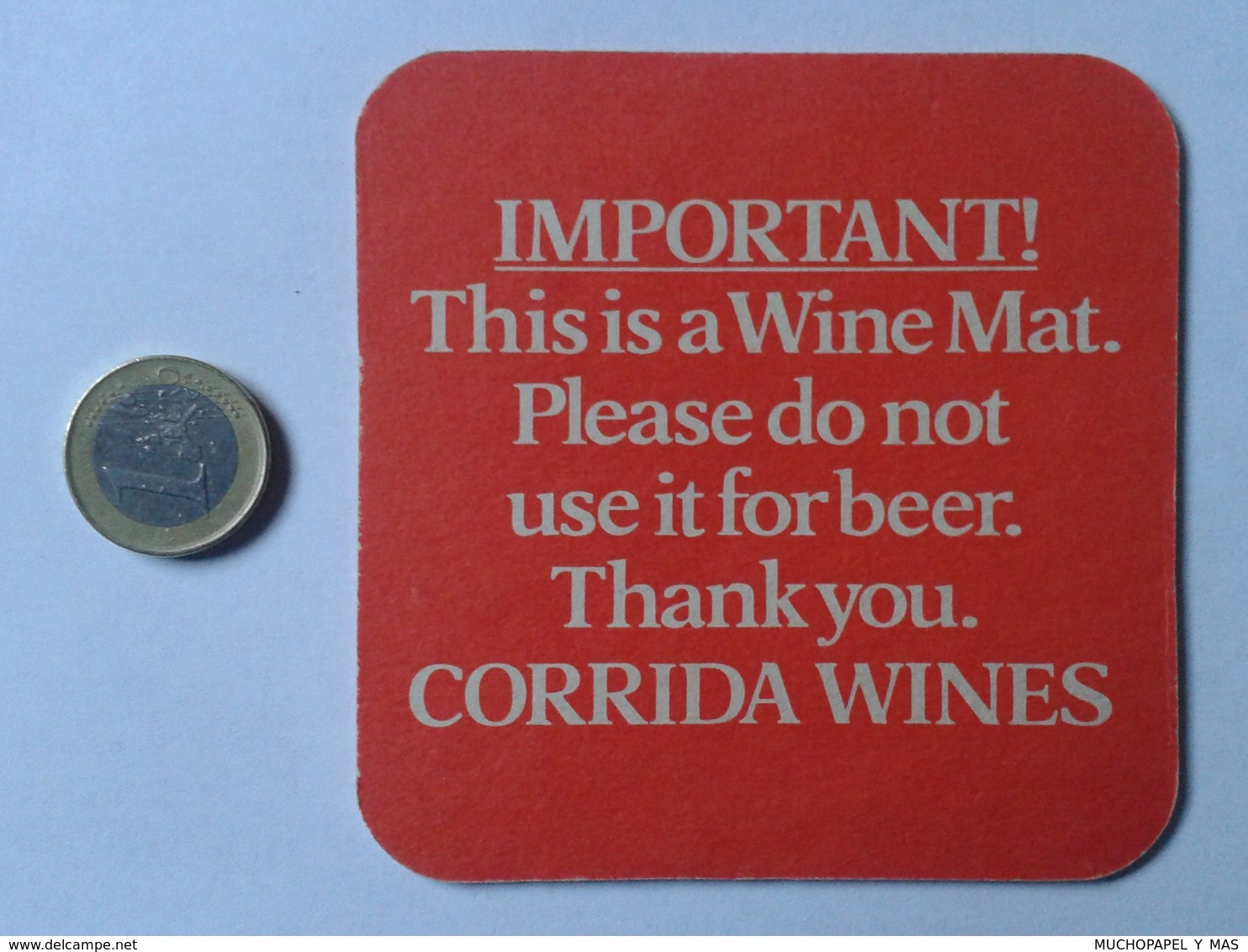 POSAVASOS COASTER MAT O SIMIL WINES WINE VINO VIN WEIN CORRIDA PUBLICIDAD ADVERTISING DRINK VER FOTO UNITED KINGDOM UK ? - Portavasos