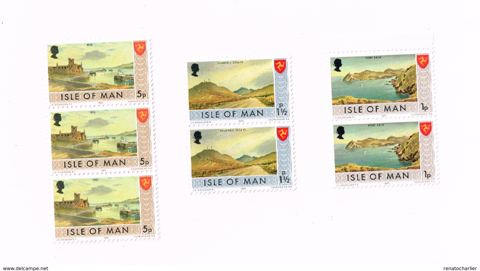 Série Courante. MNH,Neuf Sans Charnière,Falzlos. Yvert 3/4 (paires),10 (3 Exemplaires) - Isle Of Man