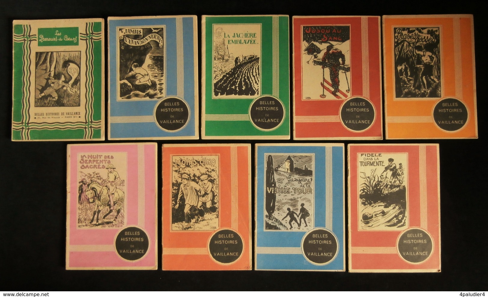 ( Enfantina ) BELLES HISTOIRES DE VAILLANCE 1940  9 Numéros LE RALLIC CUVILLIER - Autres & Non Classés