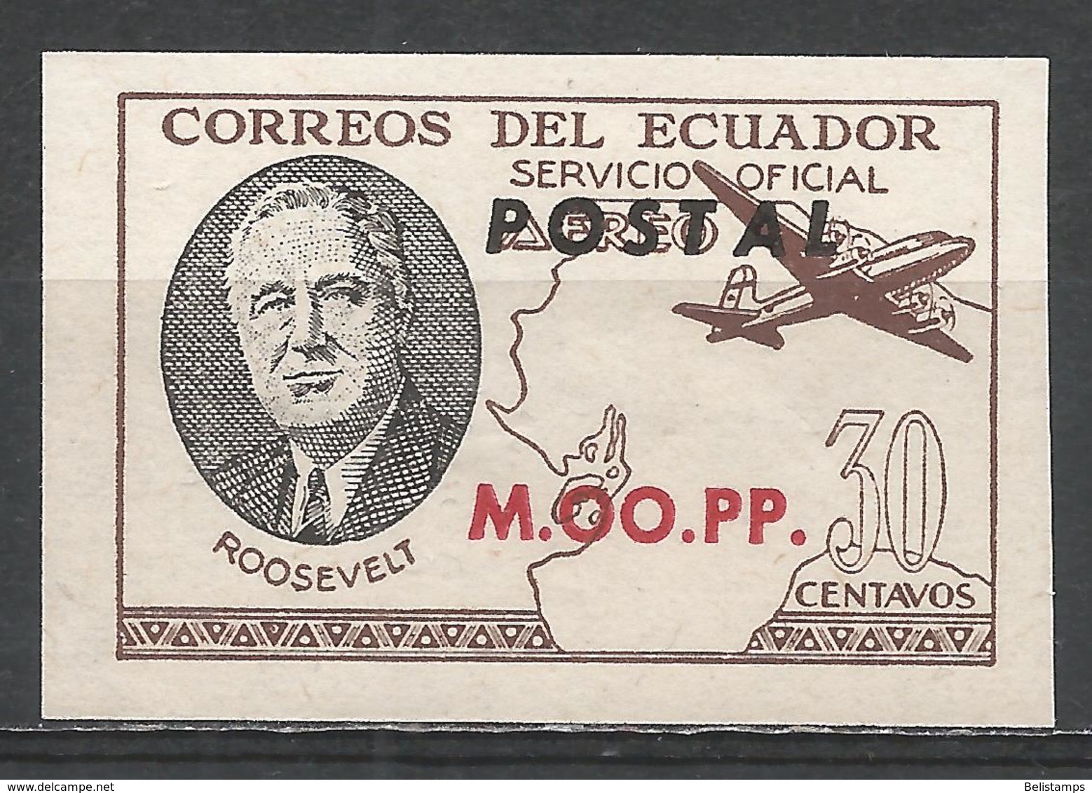 Ecuador 1949. #C (M) Roosevelt, M.OO.PP. - Equateur