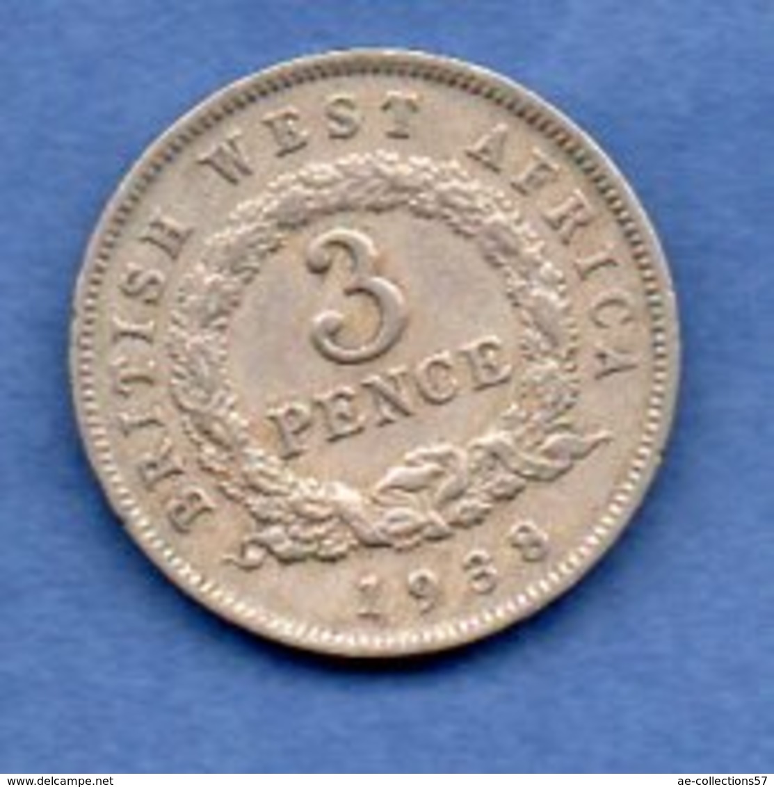 British West Africa  -  3 Pence 1938   - Km#  21  -  état  TB+ - Colonies