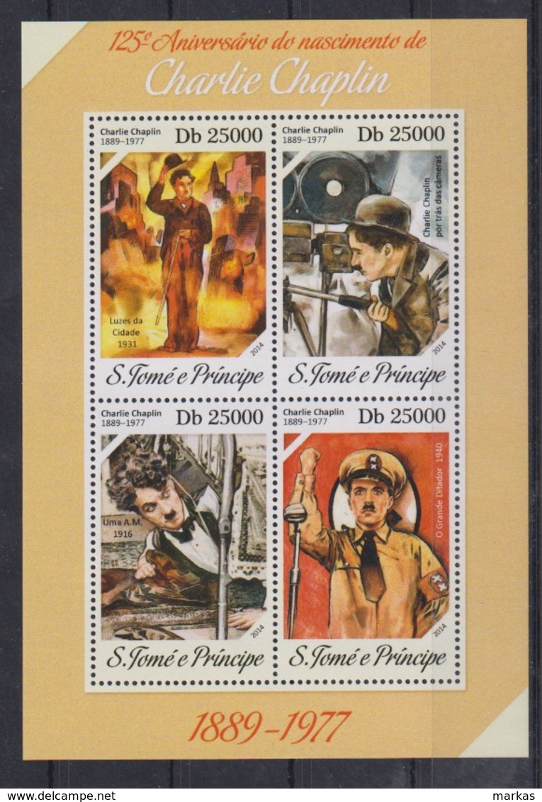 O94. Sao Tome And Principe - MNH - 2014 - Famous People - Charlie Chaplin - Autres & Non Classés