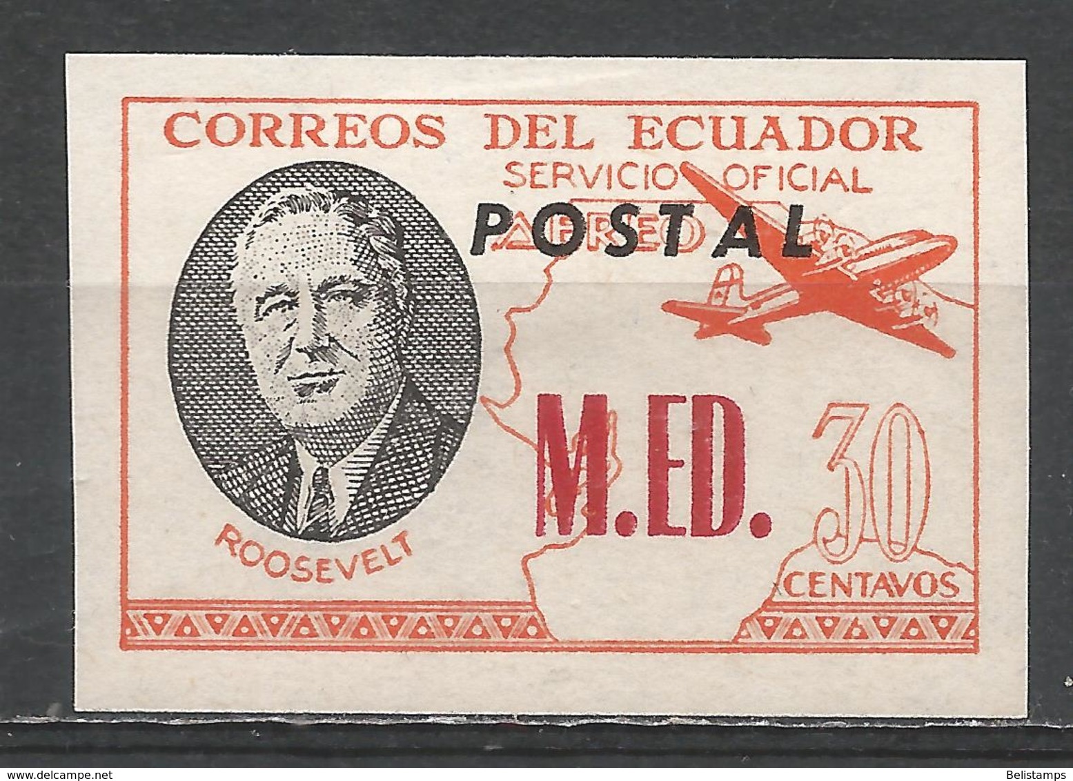 Ecuador 1949. #D (M) Roosevelt, M.ED. - Equateur