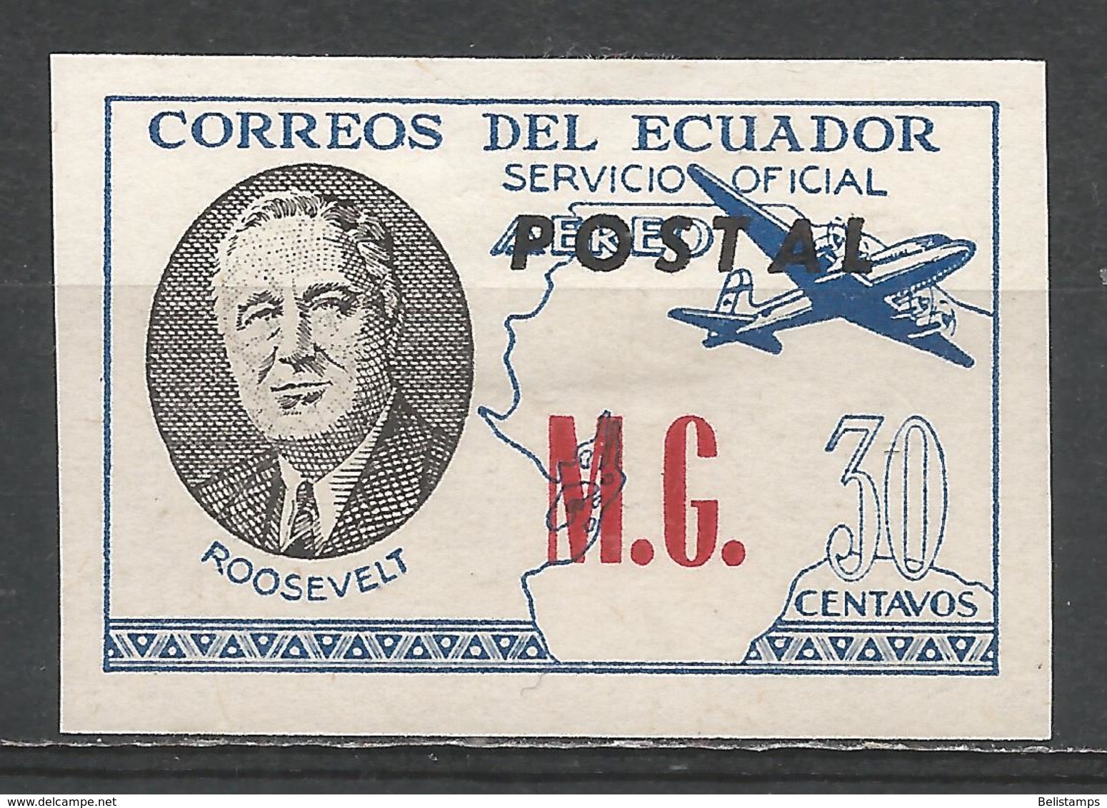 Ecuador 1949. #E (M) Roosevelt, M.G. * - Ecuador