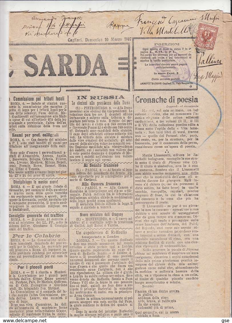 L'UNIONE  SARDA  1907 -  CAGLIARI - Altri & Non Classificati