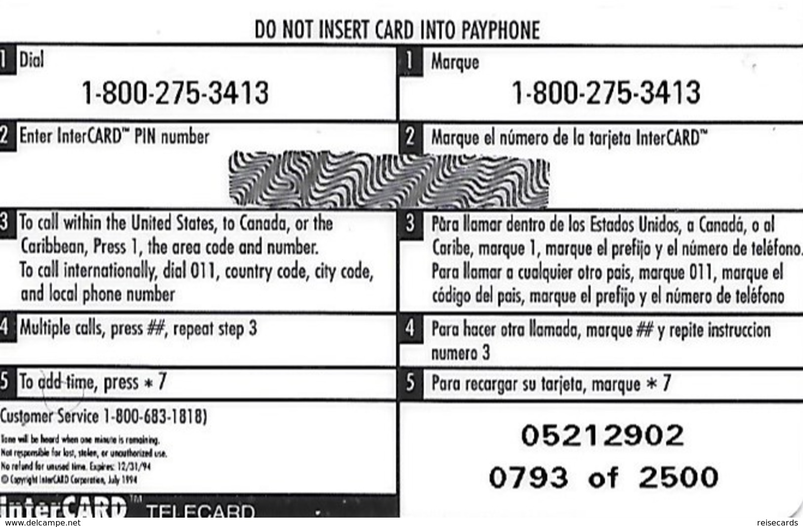 USA: InterCard  - TeleCard World '94 Exposition New York - Sonstige & Ohne Zuordnung