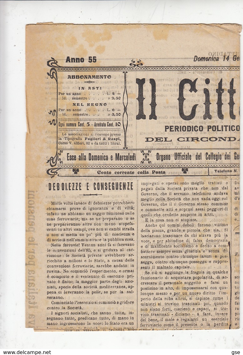 IL CITTADINO  1906 - Periodico Politico-commerciale - Altri & Non Classificati