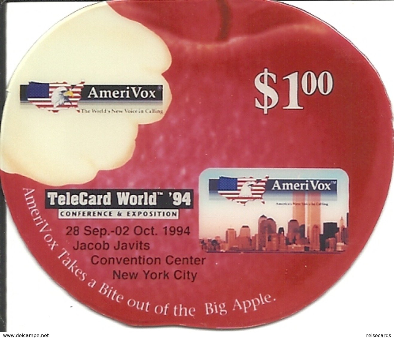 USA: Amerivox  - TeleCard World '94 Exposition New York - Amerivox