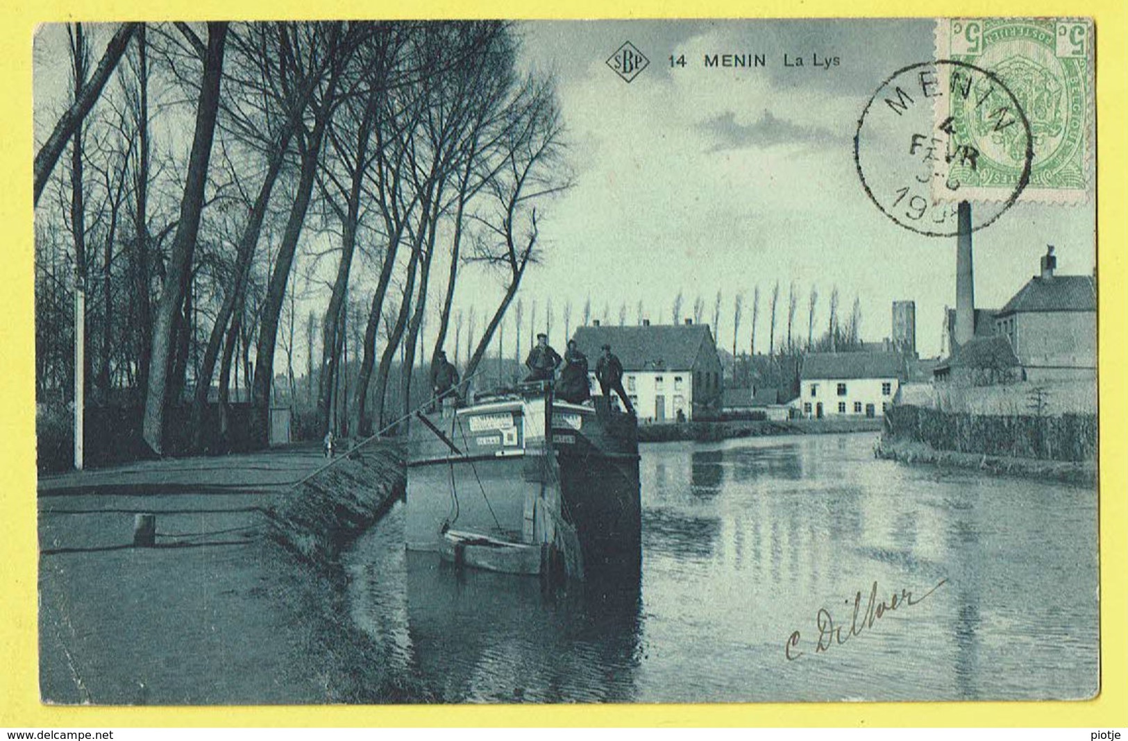 * Menen - Menin * (SBP, Nr 14) La Lys, De Leie, Timbre, Canal, Quai, Bateau, Boat, Péniche, Industrie, TOP, Unique, Rare - Menen