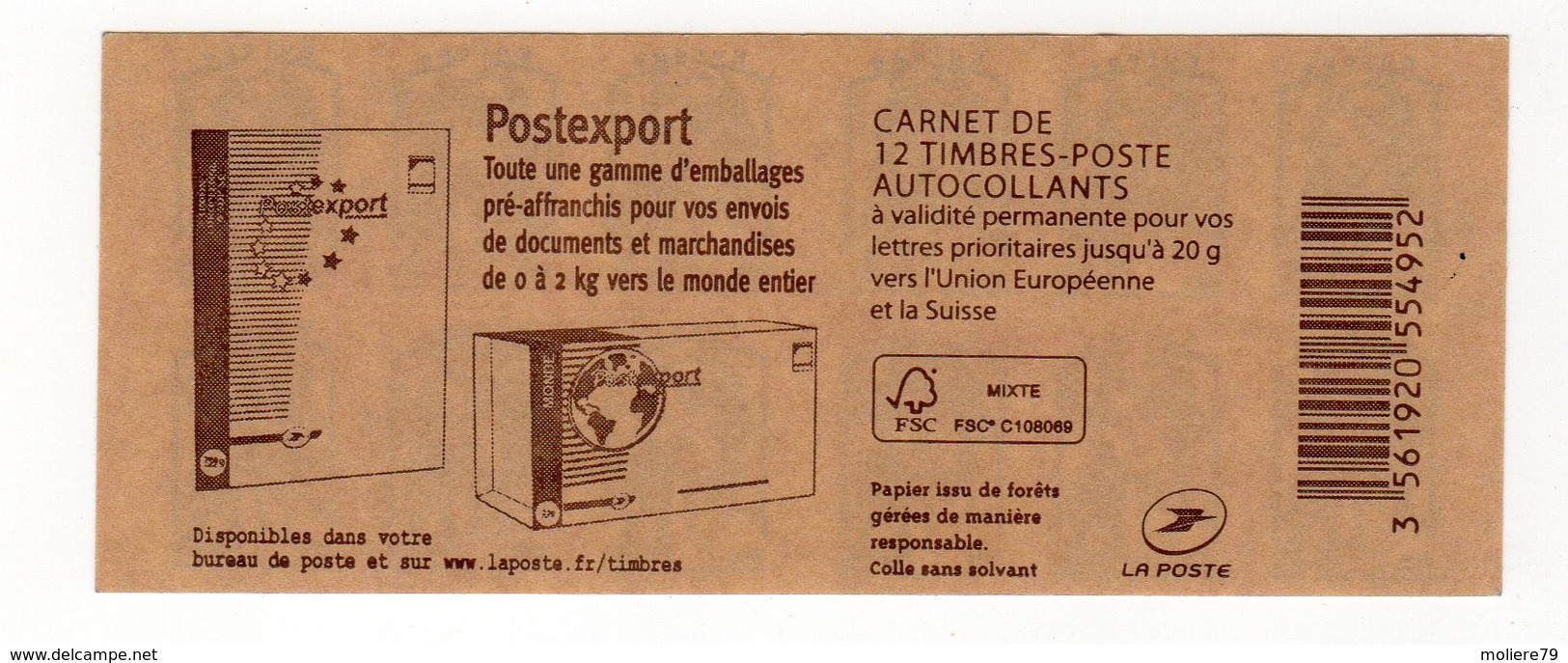 Carnet N° 852 C1, Marianne CIAPPA EUROPE, POSTEXPORT - Autres & Non Classés