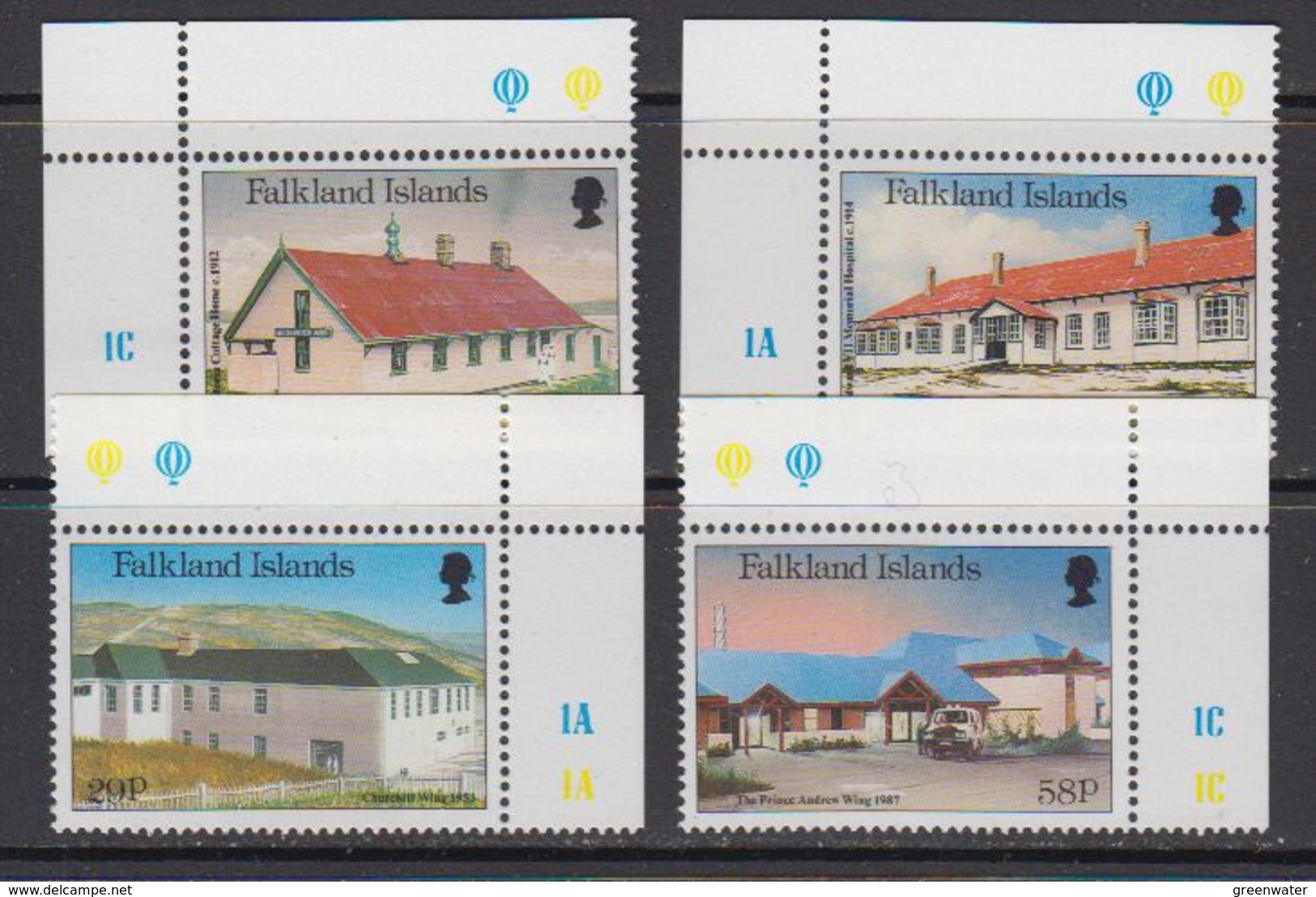 Falkland Islands 1987 Local Hospitals 4v (corners) ** Mnh (41727B) - Falklandeilanden