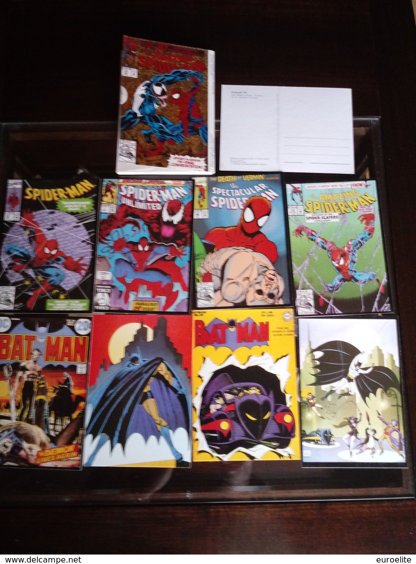 SET 8 CARTOLINE SPIDER-MAN / BATMAN  - ED. LO VECCHIO 1994 - Autres & Non Classés